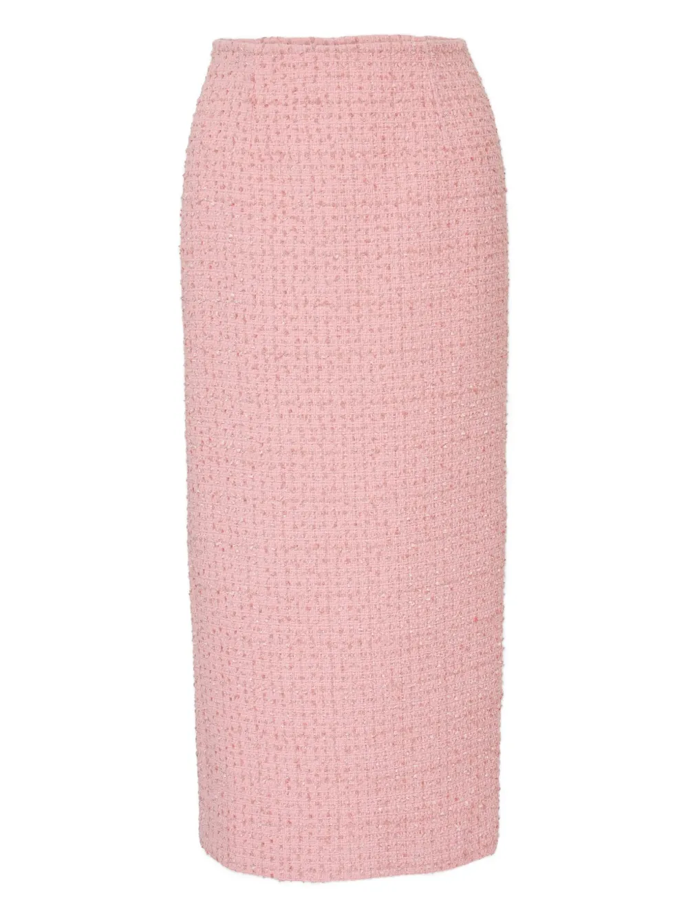 Carolina Herrera Tweed Pencil Midi Skirt In Pink