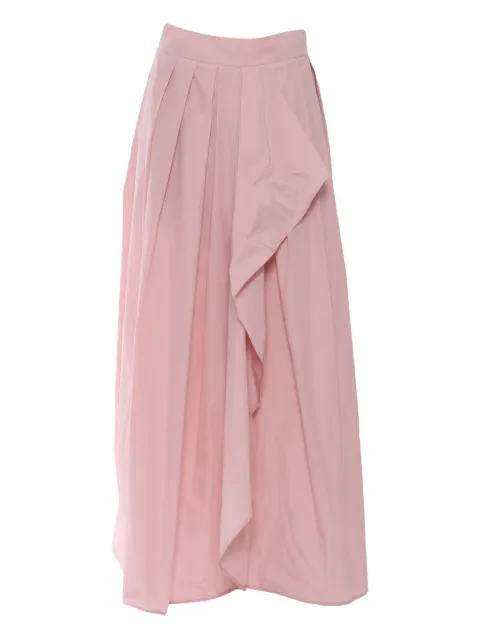 Clips pleated ruffle midi skirt