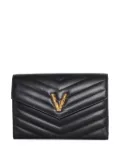 Via Roma 15 logo-plaque quilted shoulder bag - Black