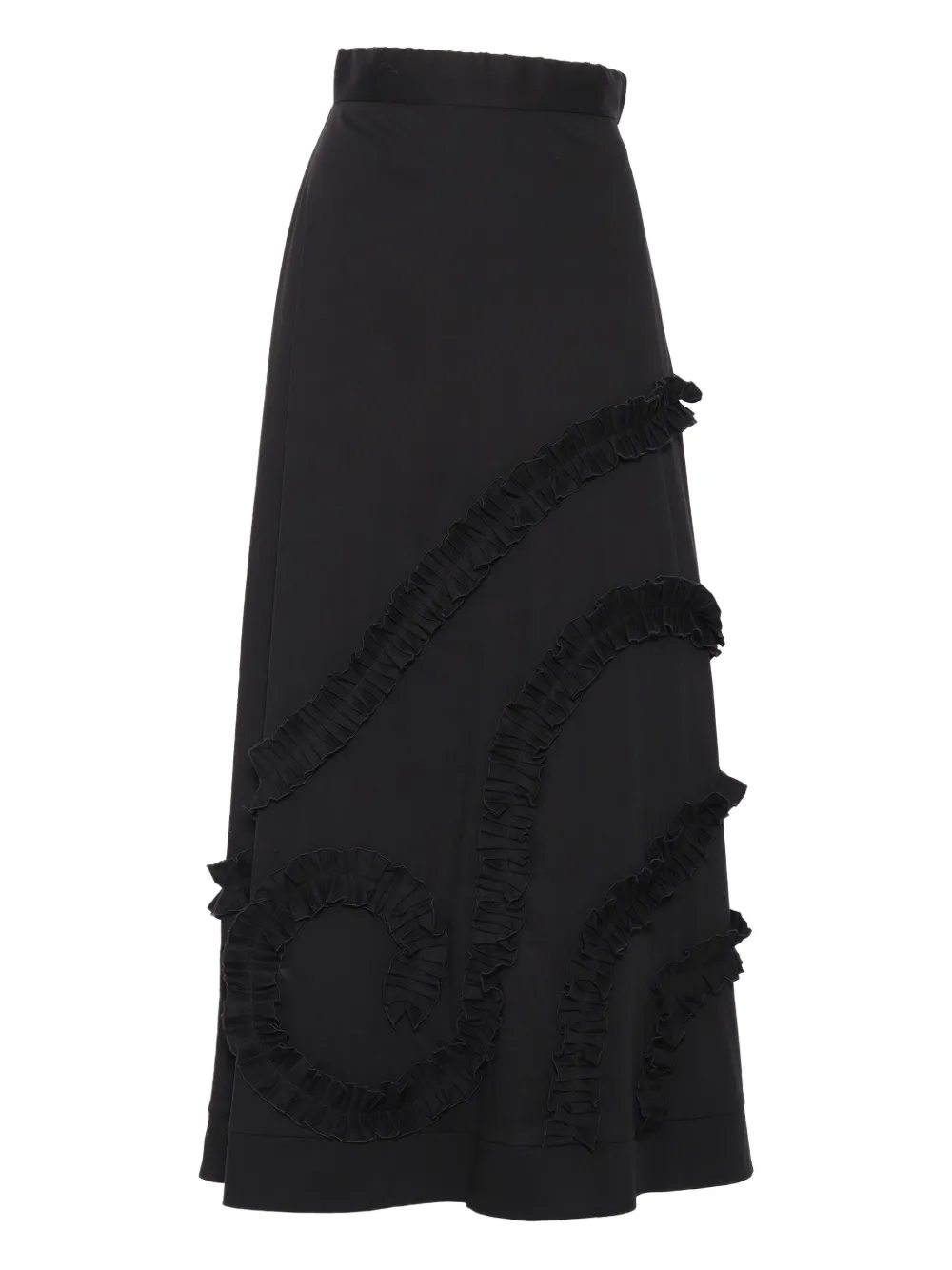 Clips pleated ruffled midi skirt | Black | Image 1