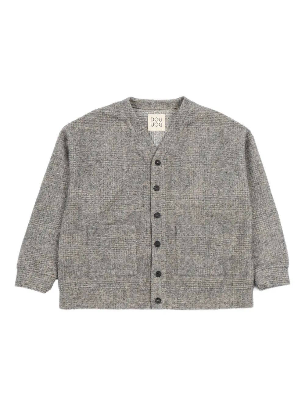 Douuod Plaid Button-fastening Cardigan In Gray