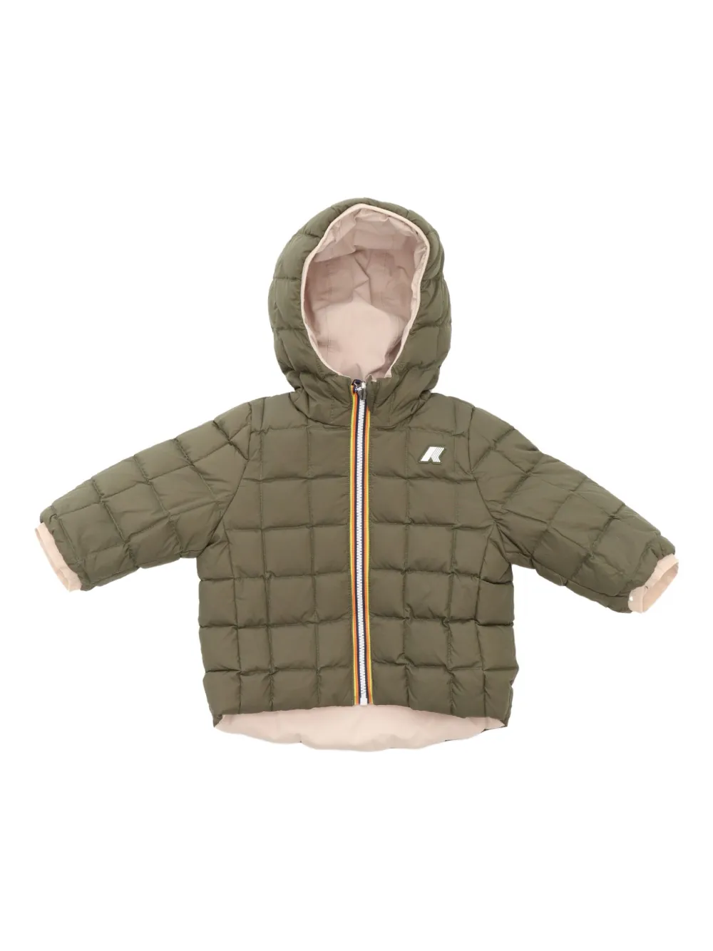 K Way Kids Gewatteerd jack met logoprint Roze