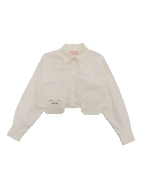 Elisabetta Franchi La Mia Bambina patch-pocket cropped shirt