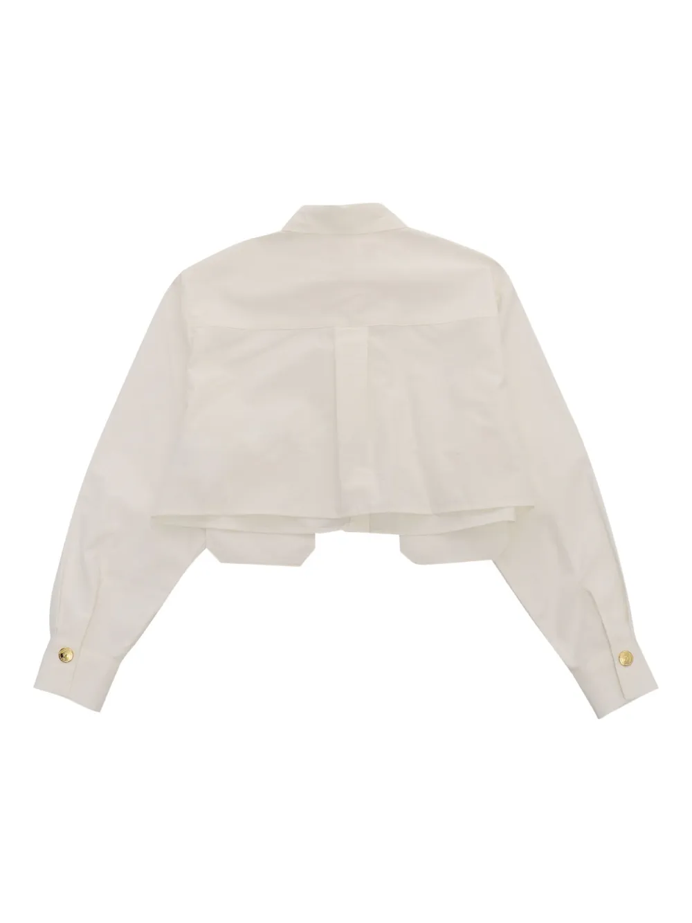 Elisabetta Franchi La Mia Bambina Cropped shirt met opgestikte zak Wit