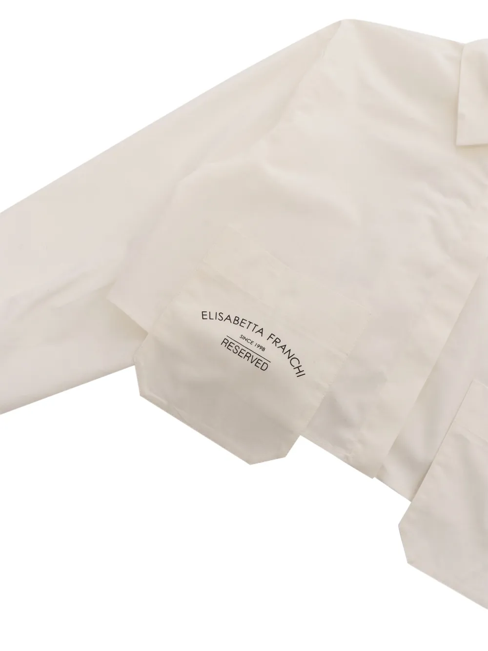 Elisabetta Franchi La Mia Bambina Cropped shirt met opgestikte zak Wit