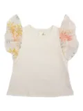 Chloé Kids floral-print ruffled top - White