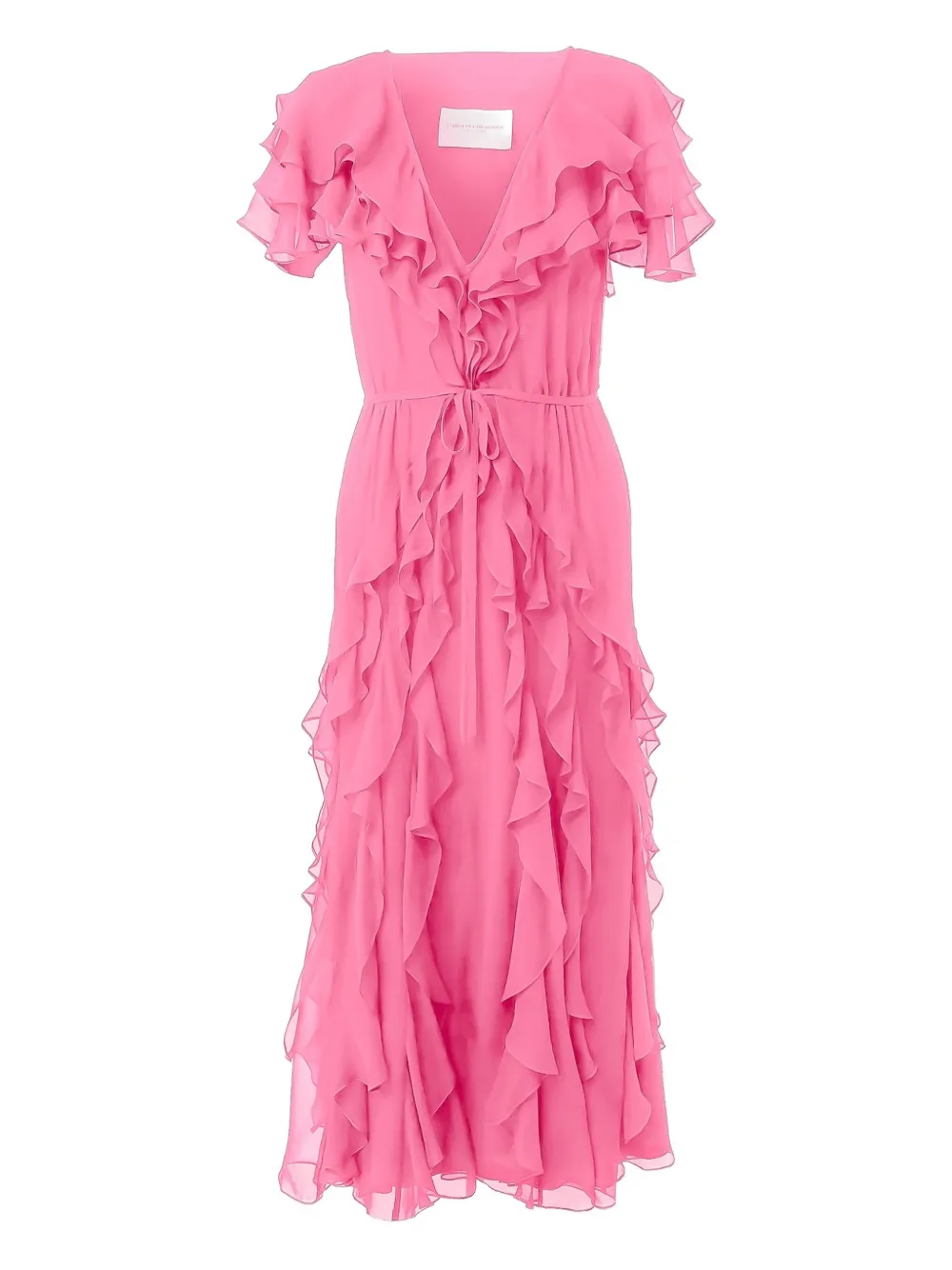 Carolina Herrera Ruffled Midi Dress In Pink