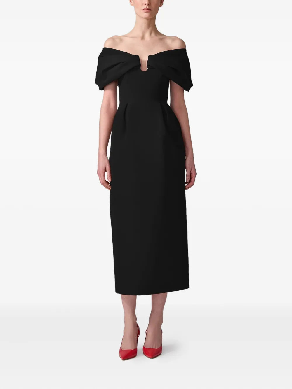 Carolina Herrera Bow-detail Midi Dress In Black