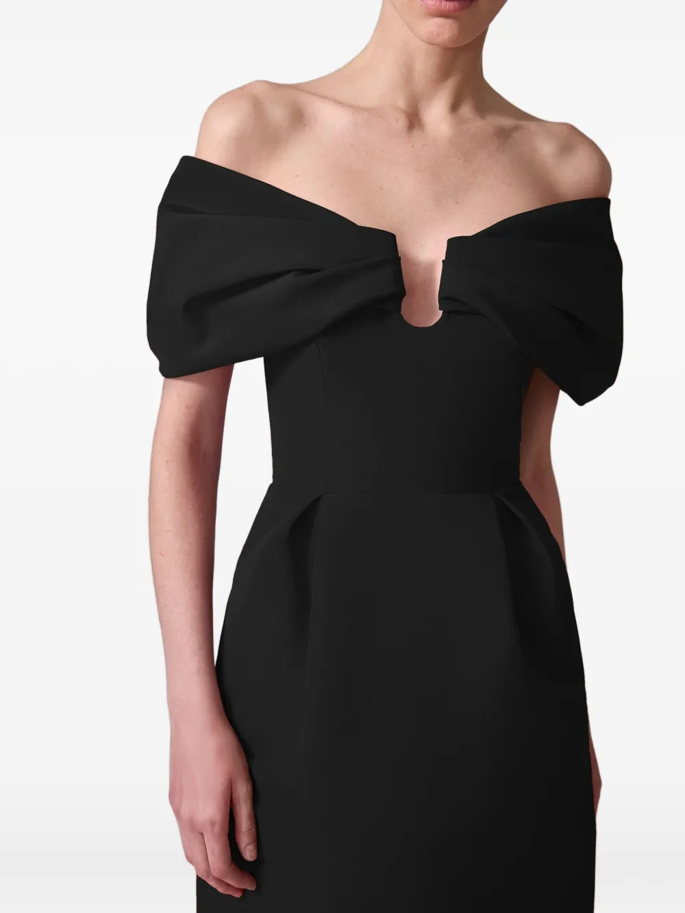 Carolina Herrera Bow-detail Midi Dress In Black