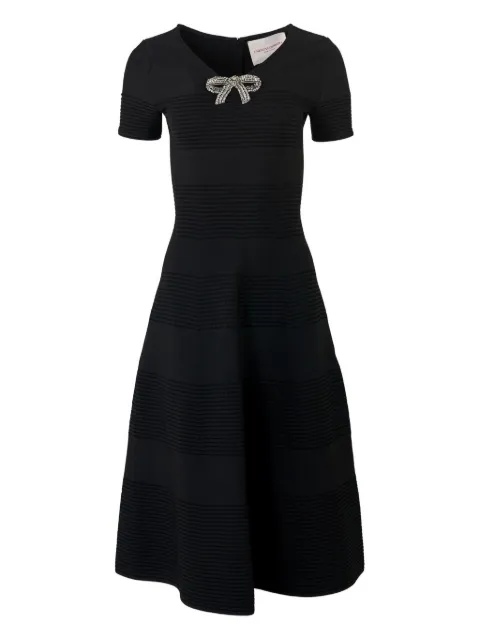 Carolina Herrera Midikleid mit Kristallschleife