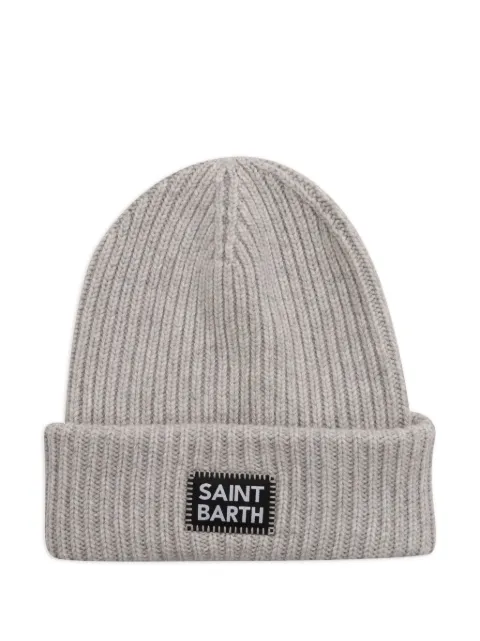 MC2 Saint Barth Kids Berry ribbed logo-patch beanie