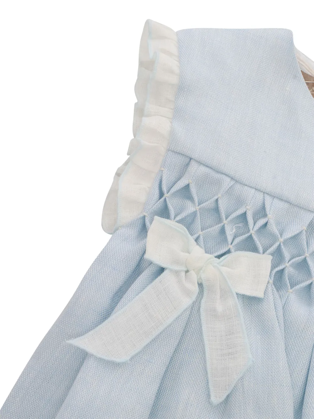 La Stupenderia Gesmockte jurk met ruches Blauw