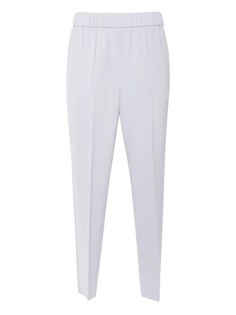 elastic-waist straight trousers