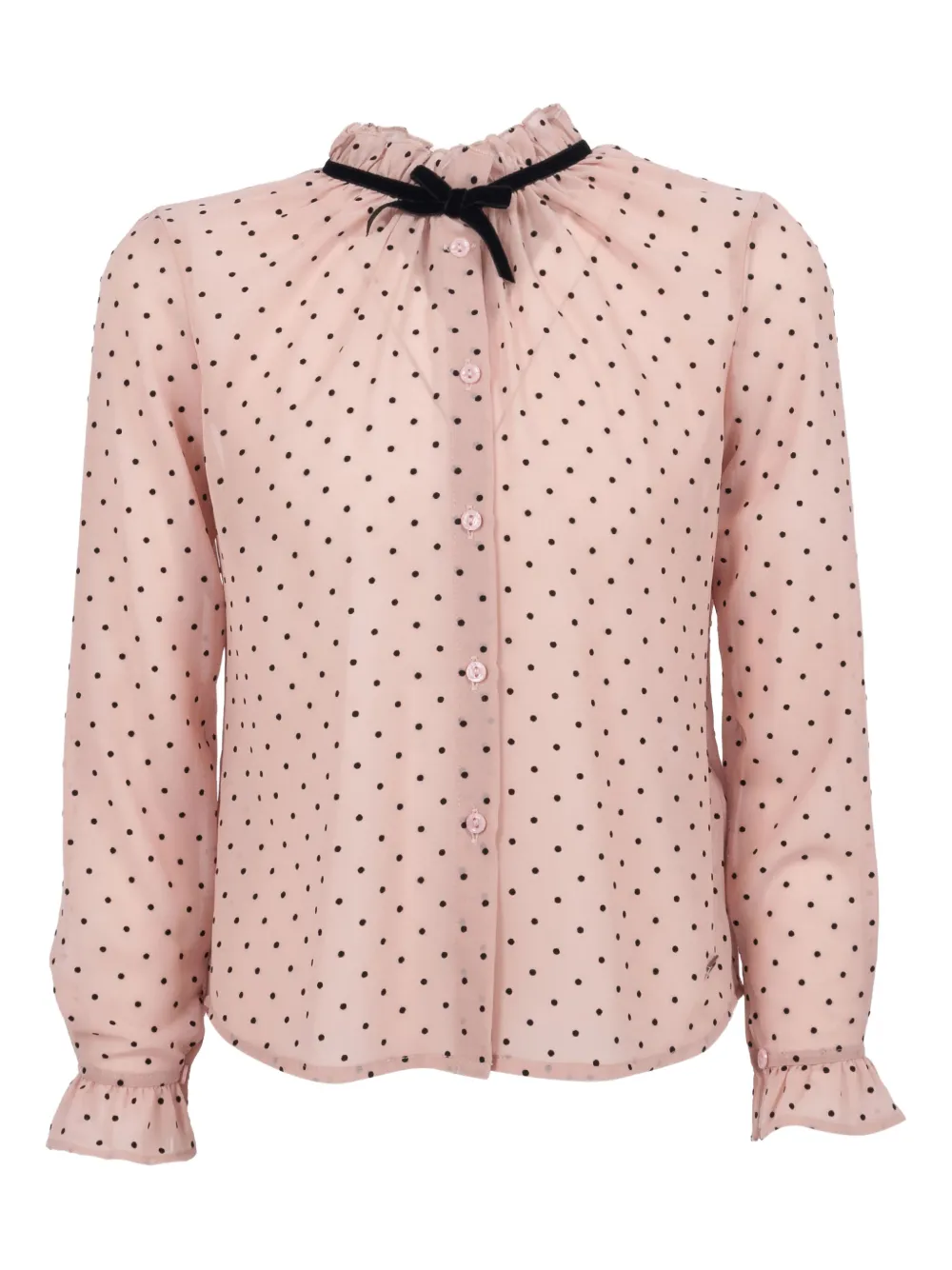 Monnalisa Shirt met stippen en franje Roze