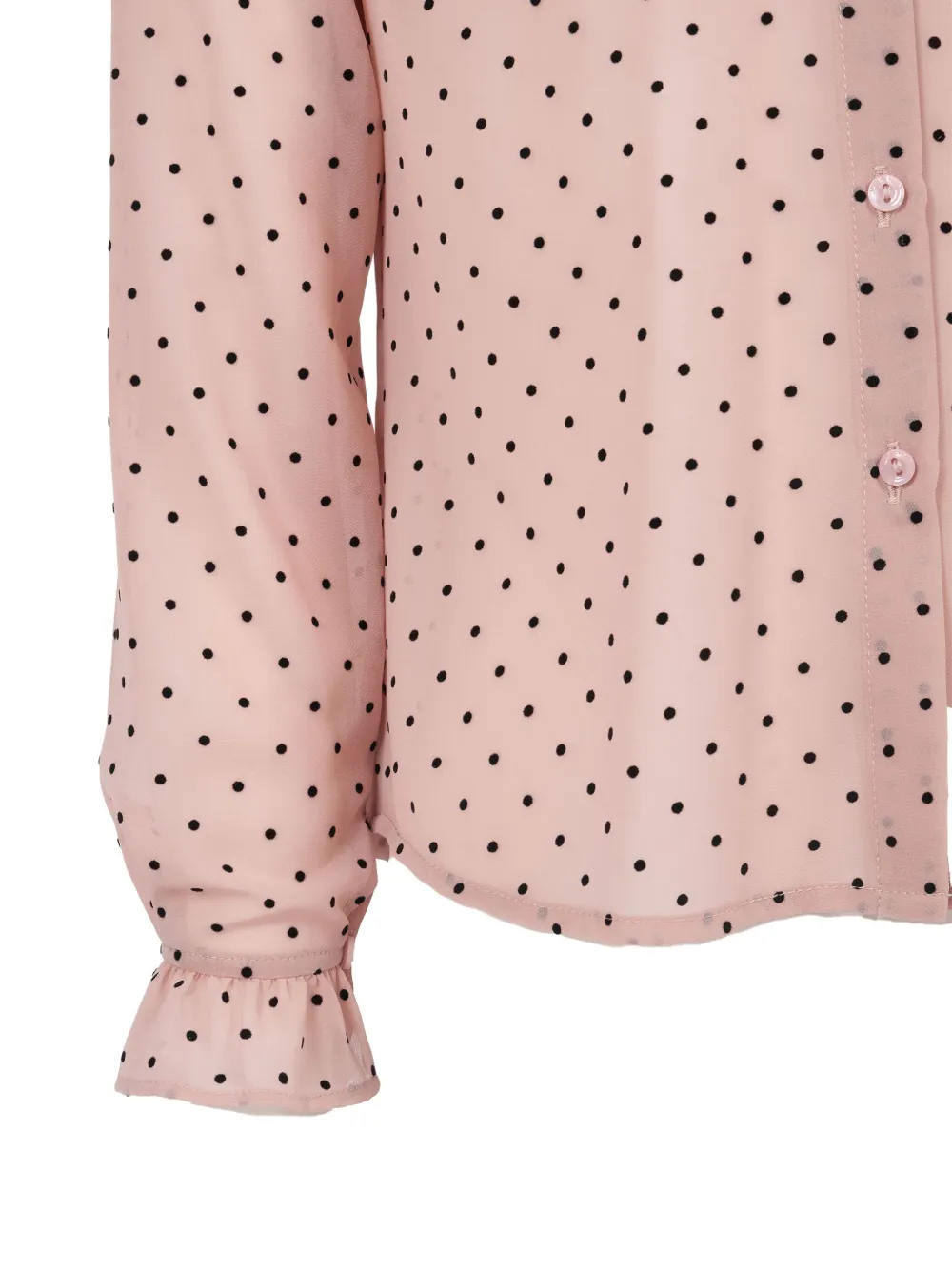 Monnalisa Shirt met stippen en franje Roze