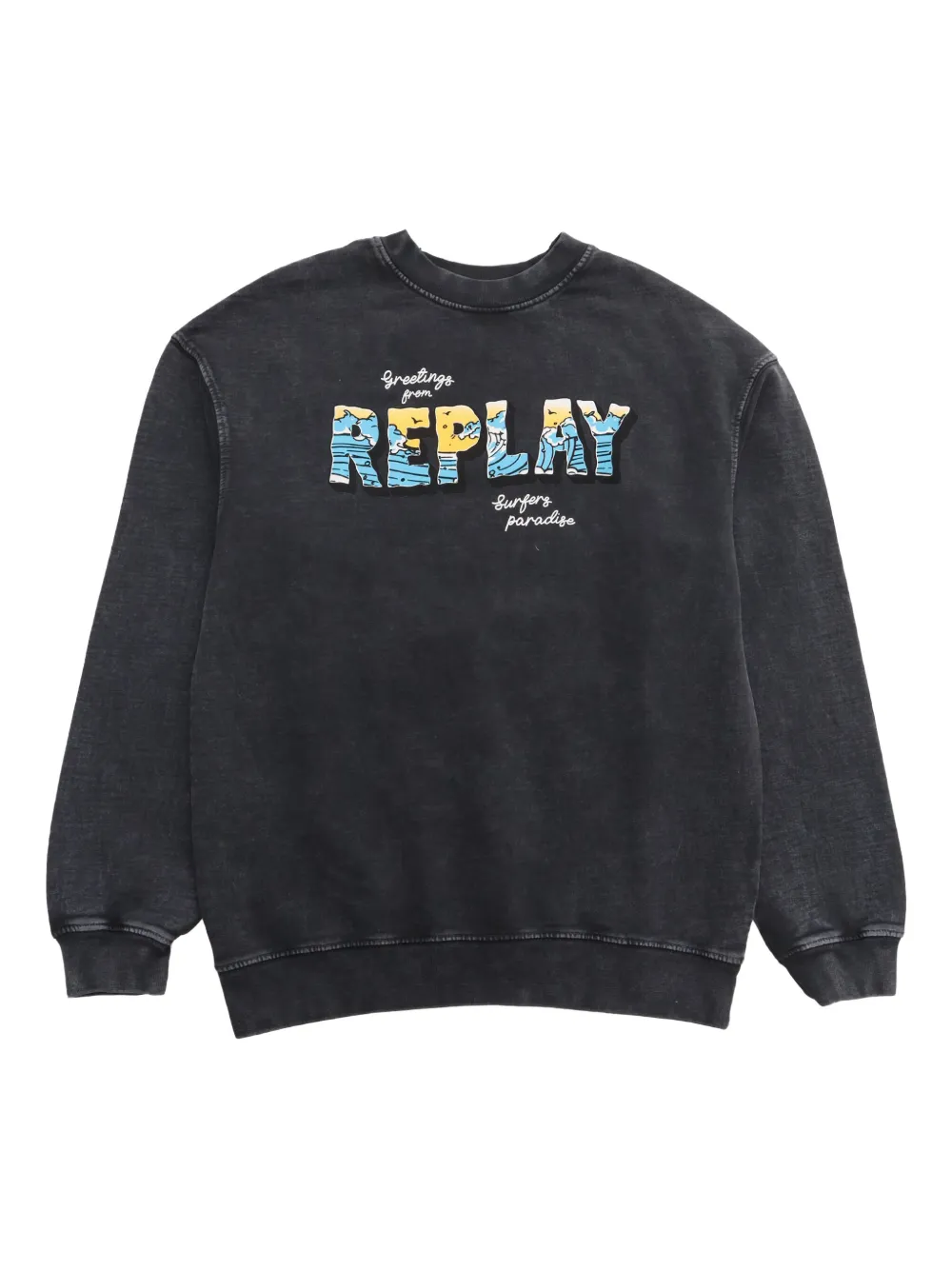 Replay wave-print sweatshirt | Black | Image 1