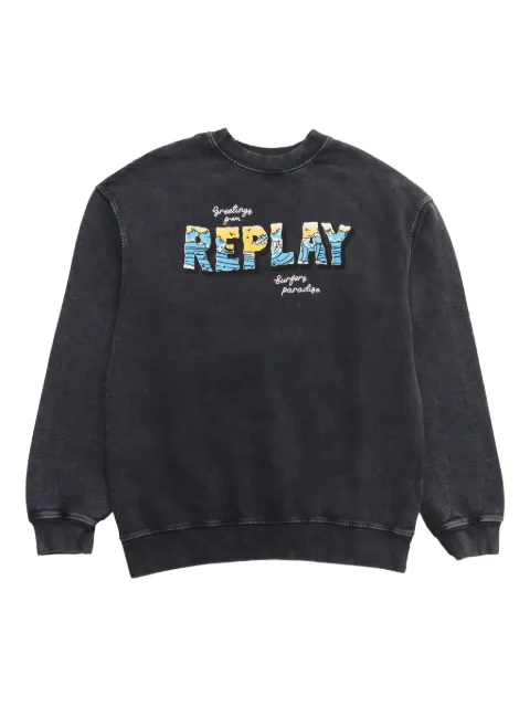 Replay wave-print sweatshirt