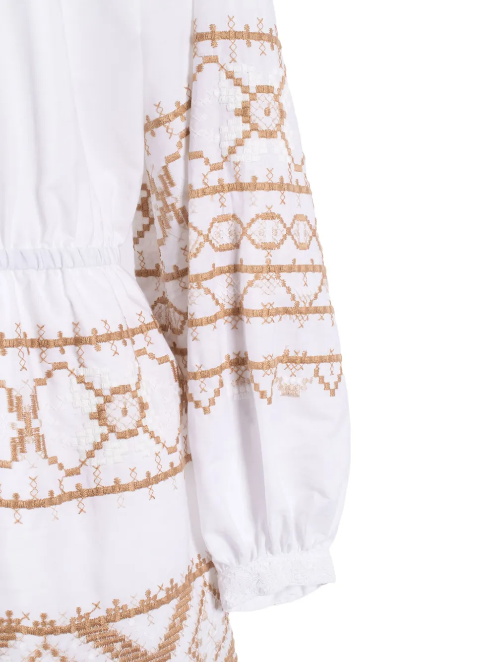 Ermanno Scervino embroidered lace-trimmed midi dress Wit