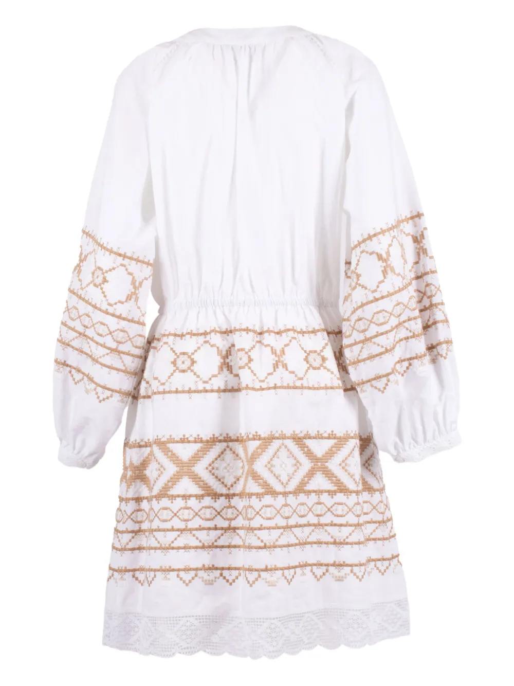 Ermanno Scervino embroidered lace-trimmed midi dress - Wit