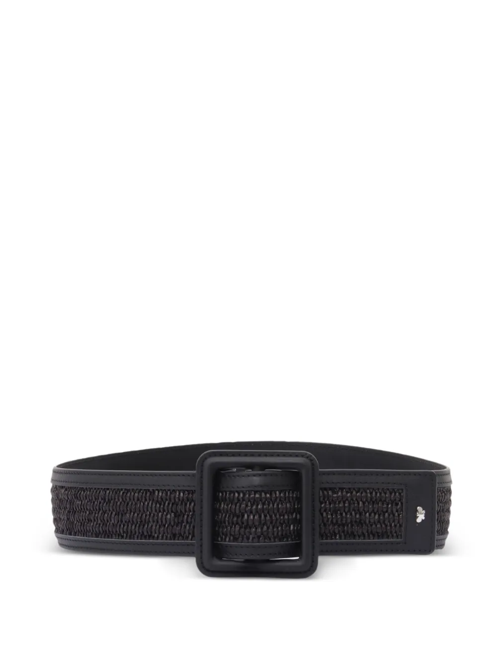 Weekend Max Mara woven-detail square-buckle belt | Black | Image 1