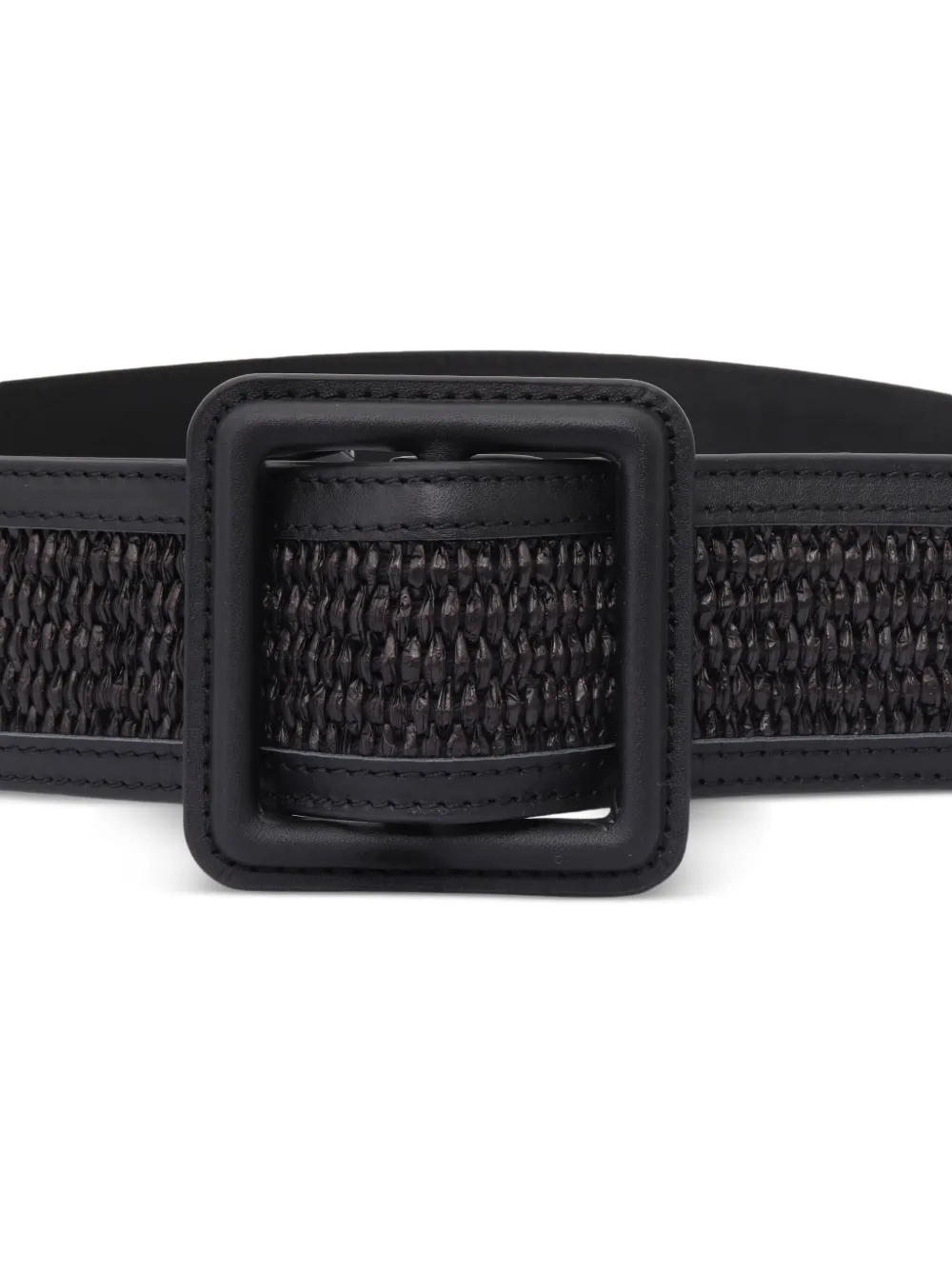 Weekend Max Mara Riem met geweven detail en vierkante gesp - Zwart