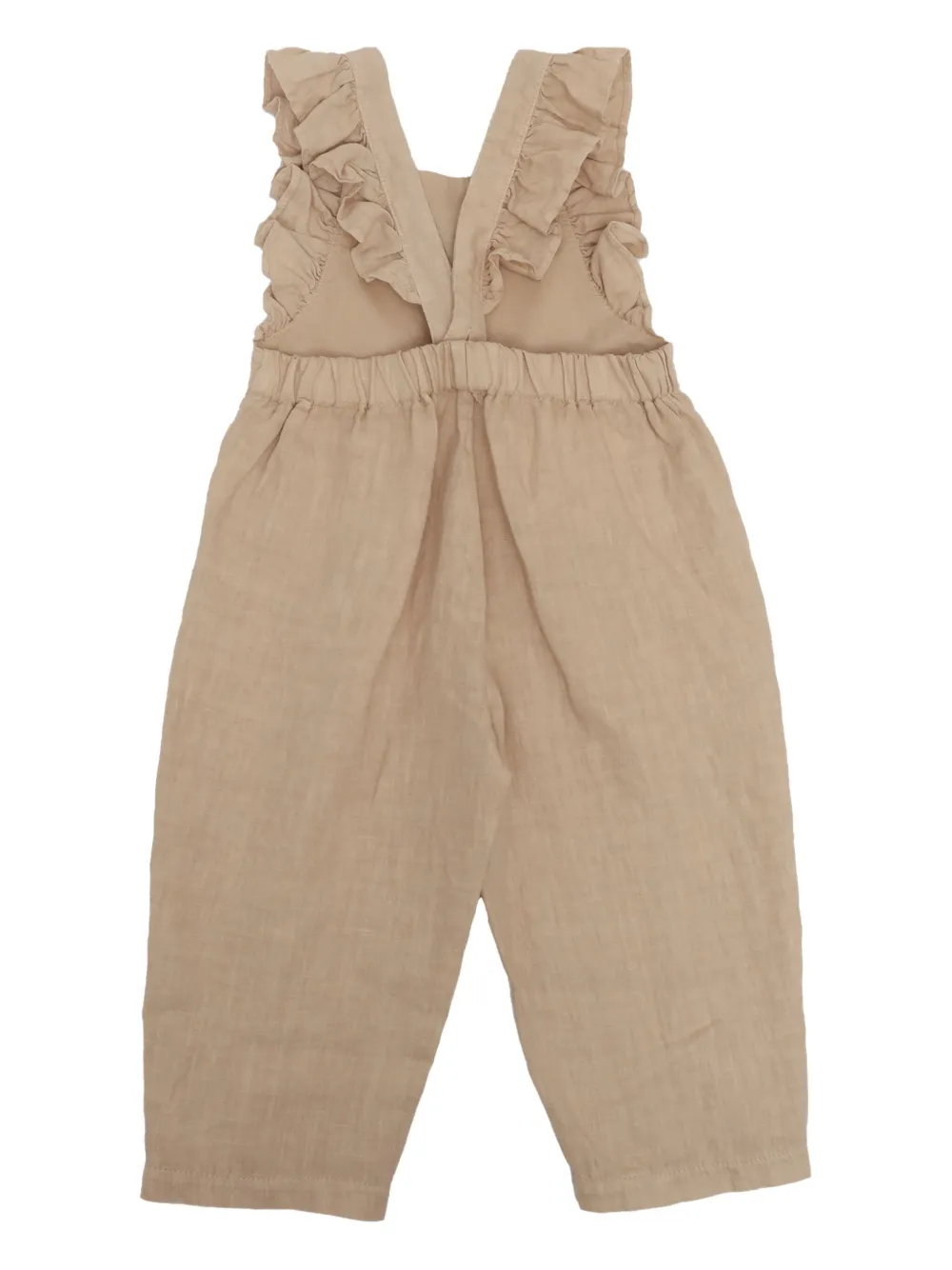Il Gufo Linnen jumpsuit met ruches Beige