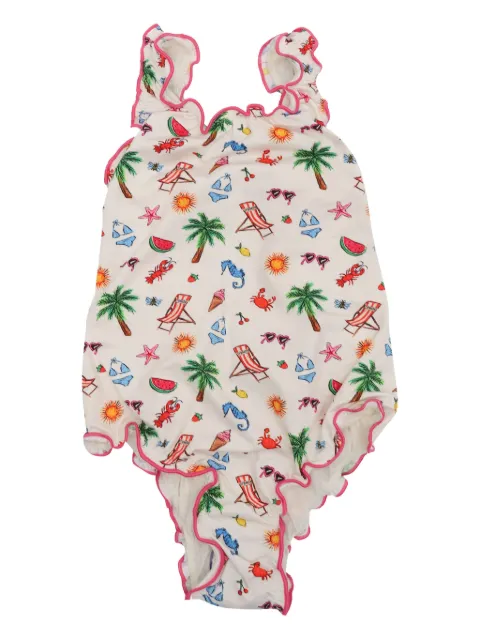 MC2 Saint Barth Kids ruffled print swimsuit