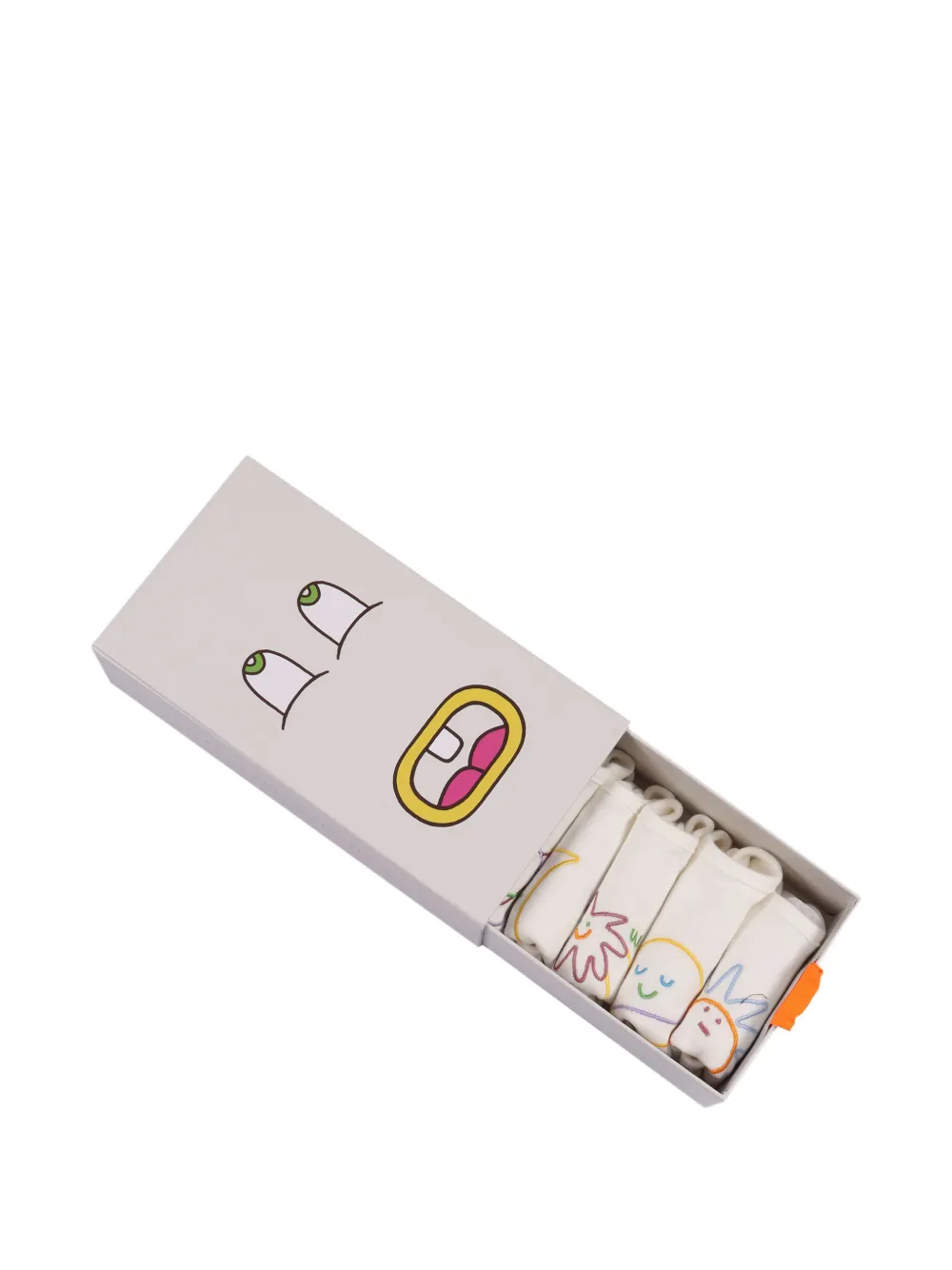 Stella McCartney Kids Zeven slabbetjes met geborduurde zon Wit