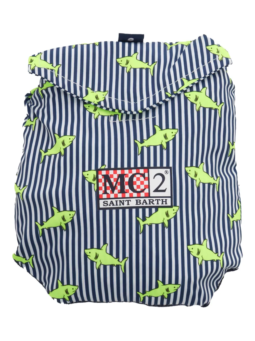 Mc2 Saint Barth Shark-striped Swim Shorts In Blue