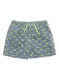 MC2 Saint Barth Kids shark-striped swim shorts - Black