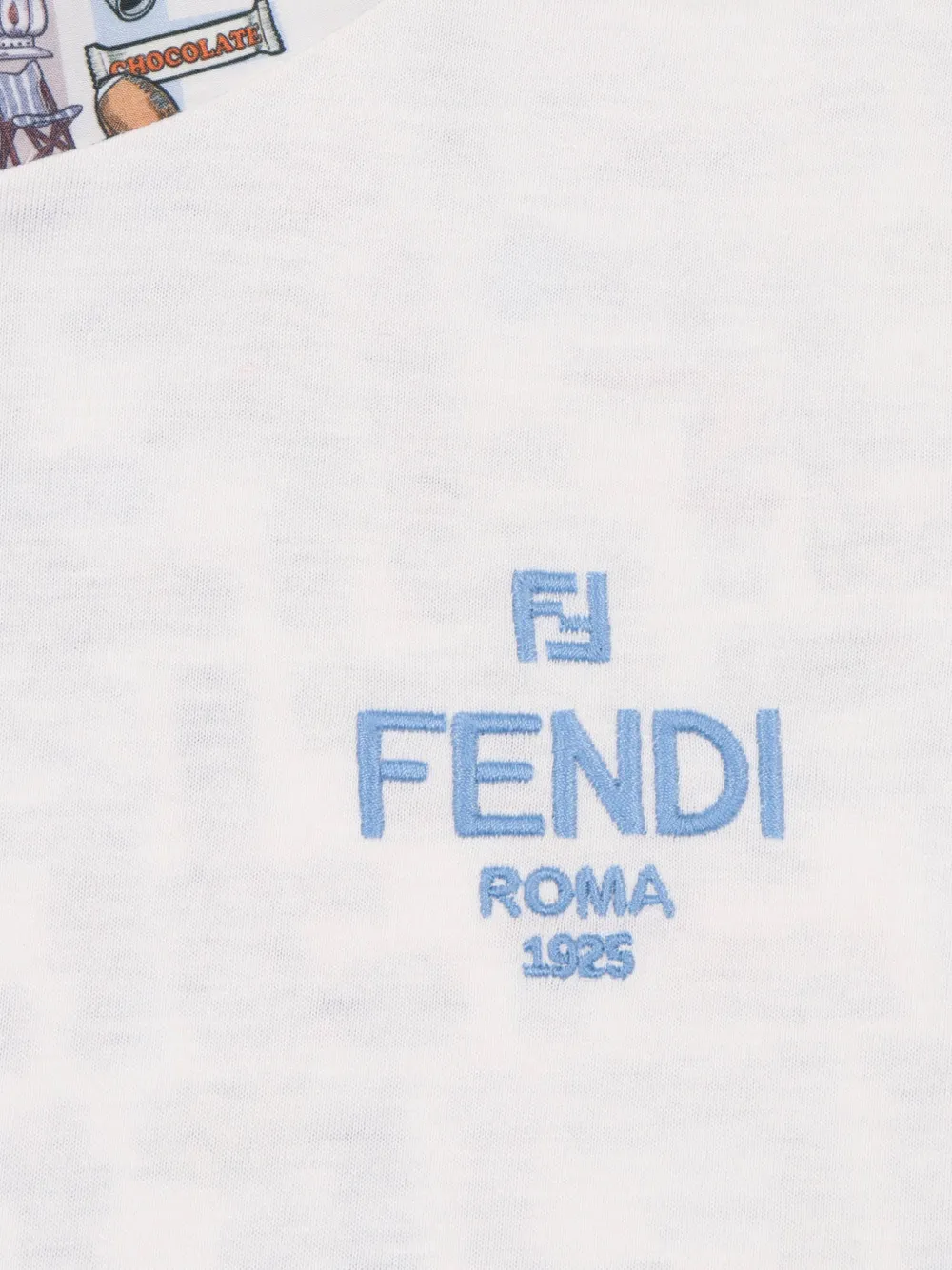Fendi Kids Katoenen T-shirt Wit