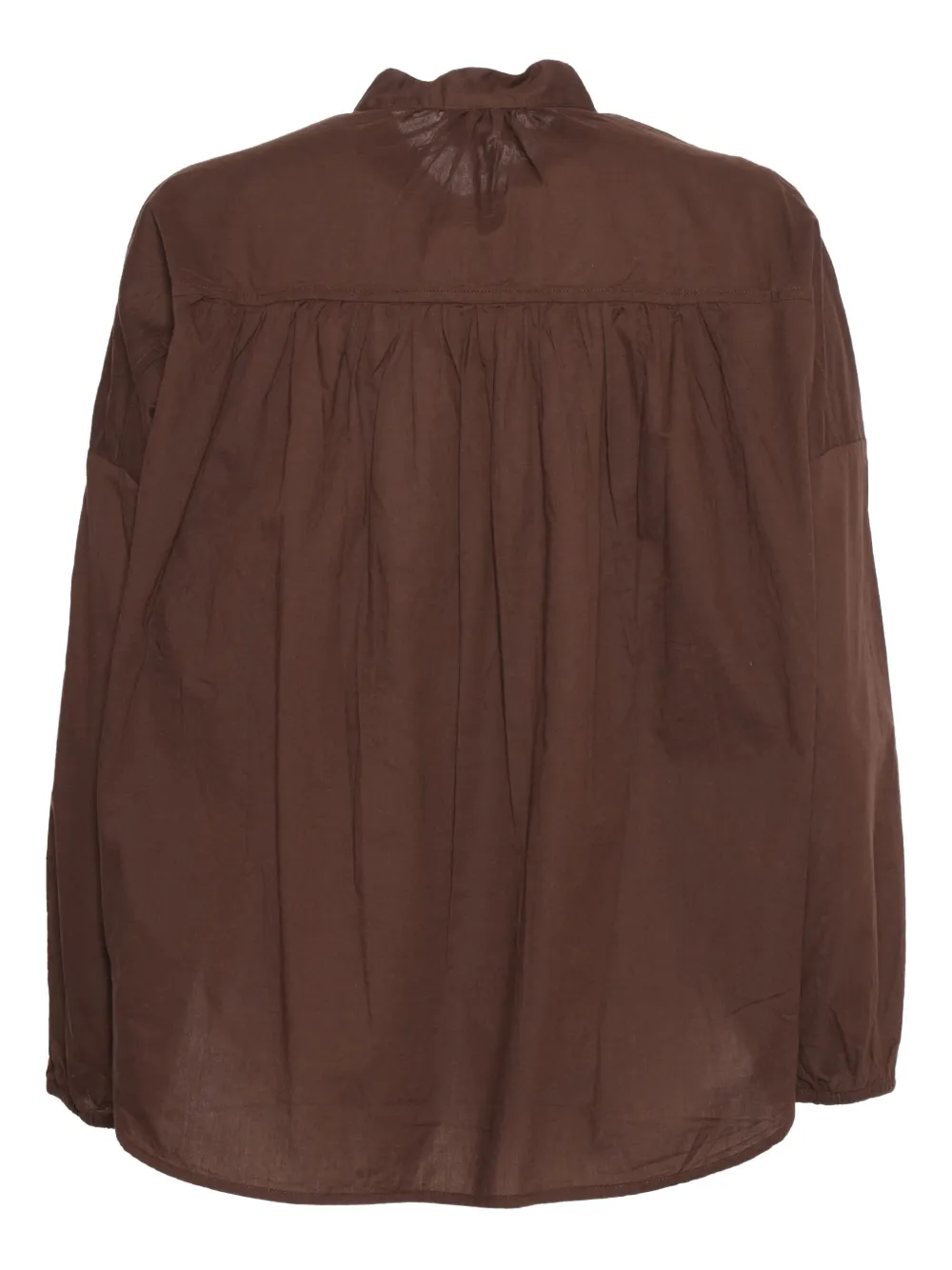 ASPESI Blouse met knopen en gesmockte achterkant - Bruin