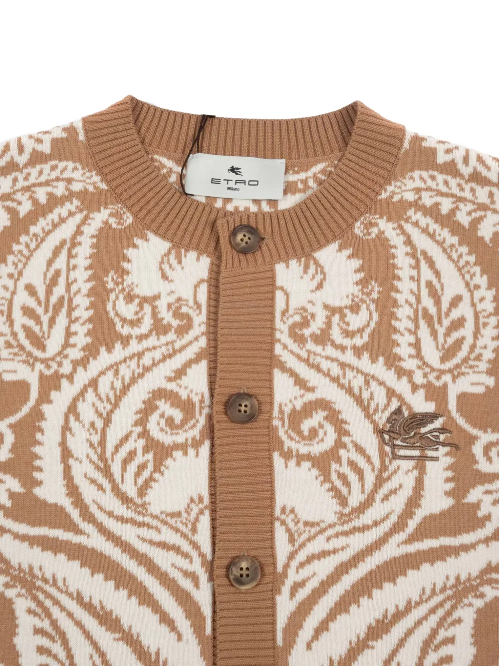 ETRO Vest met paisley-print en knopen Beige