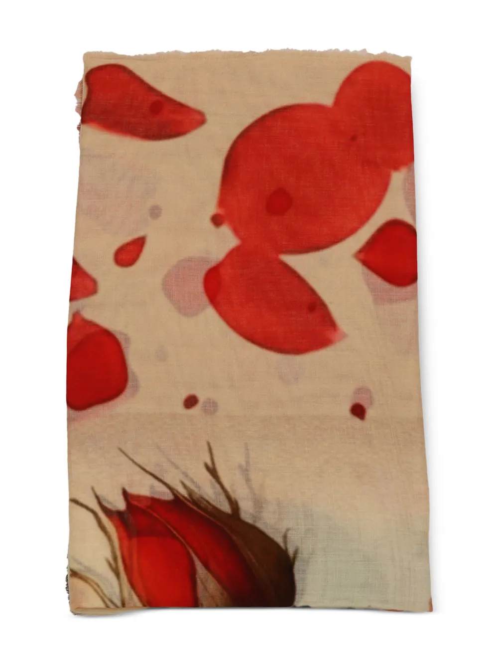 D'aniello Sjaal met bloemenprint - Beige