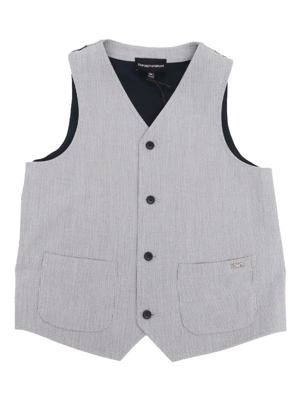 Emporio Ar i Kids Gilet met gestreept vlak Grijs