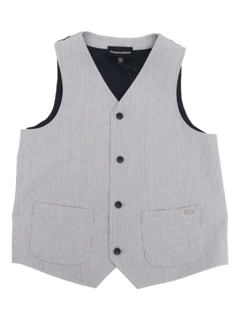 Emporio Armani Kids striped-panel waistcoat
