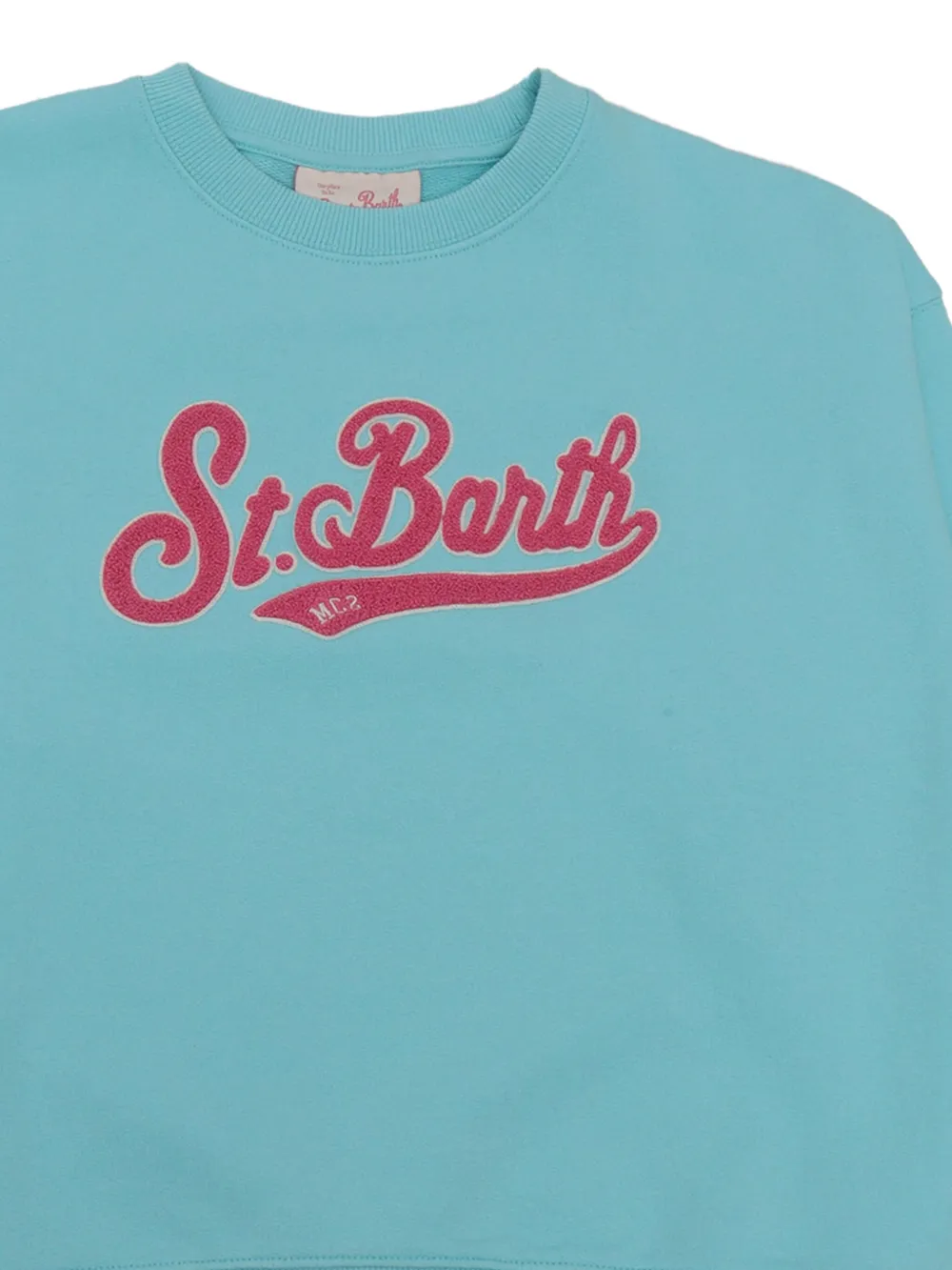 MC2 Saint Barth Kids Katoenen sweater met badstof logo Blauw