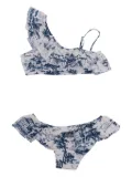 MC2 Saint Barth Kids ruffled asymmetric-shoulder bikini - Blue