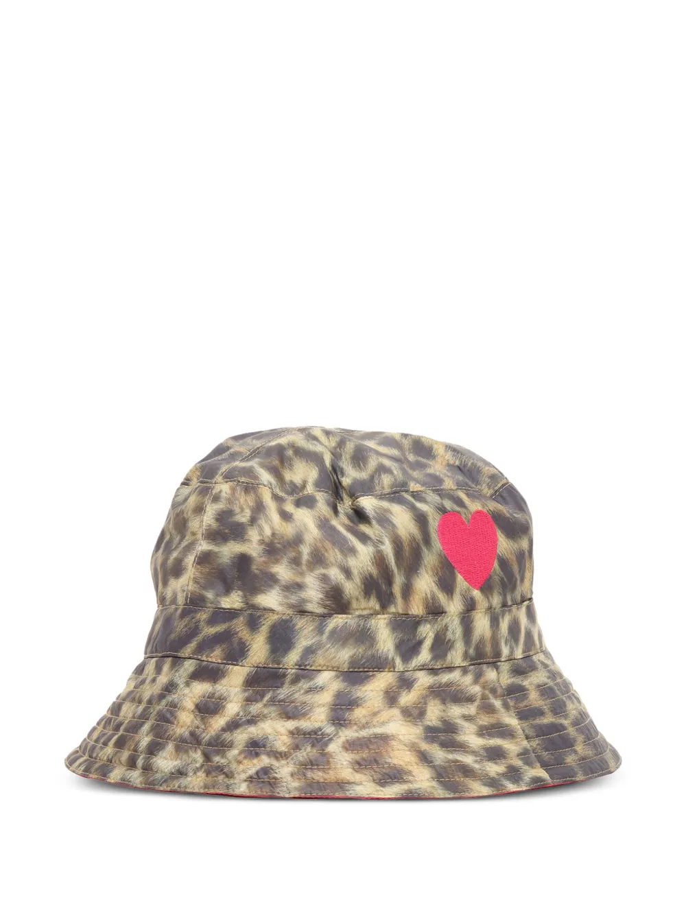 Bellerose Kids Vissershoed met luipaardprint en hartdetail - Bruin