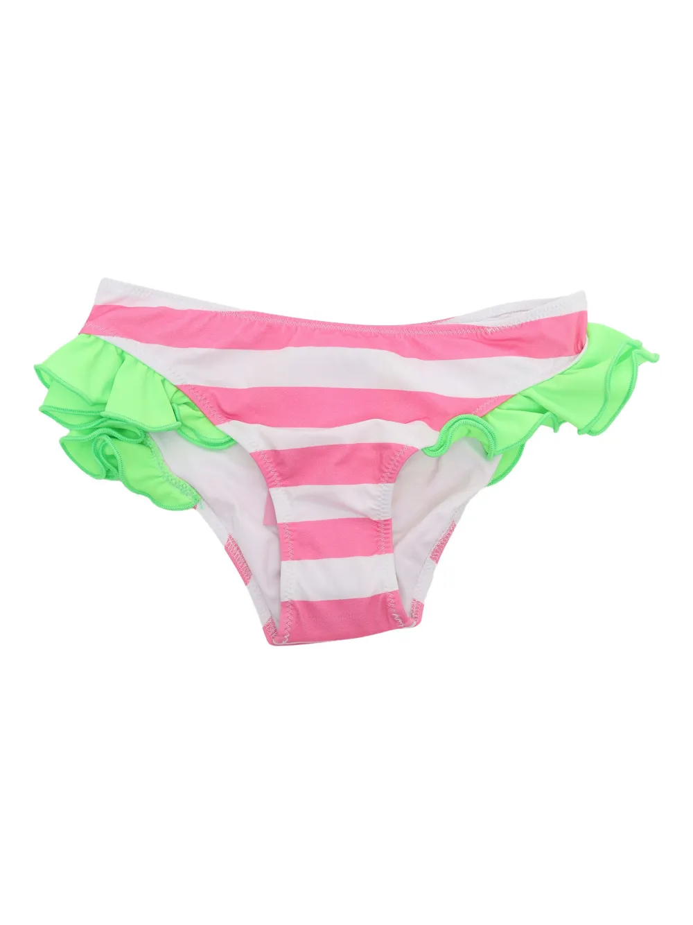 MC2 Saint Barth Kids Slip bikini arricciato a righe - Rosa