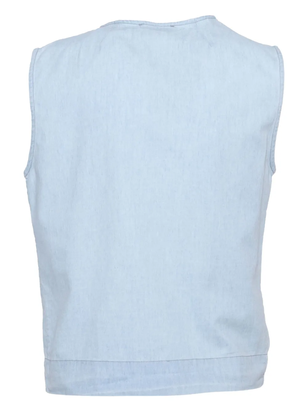 Mazzarelli Barbara denim top met ruches - Blauw
