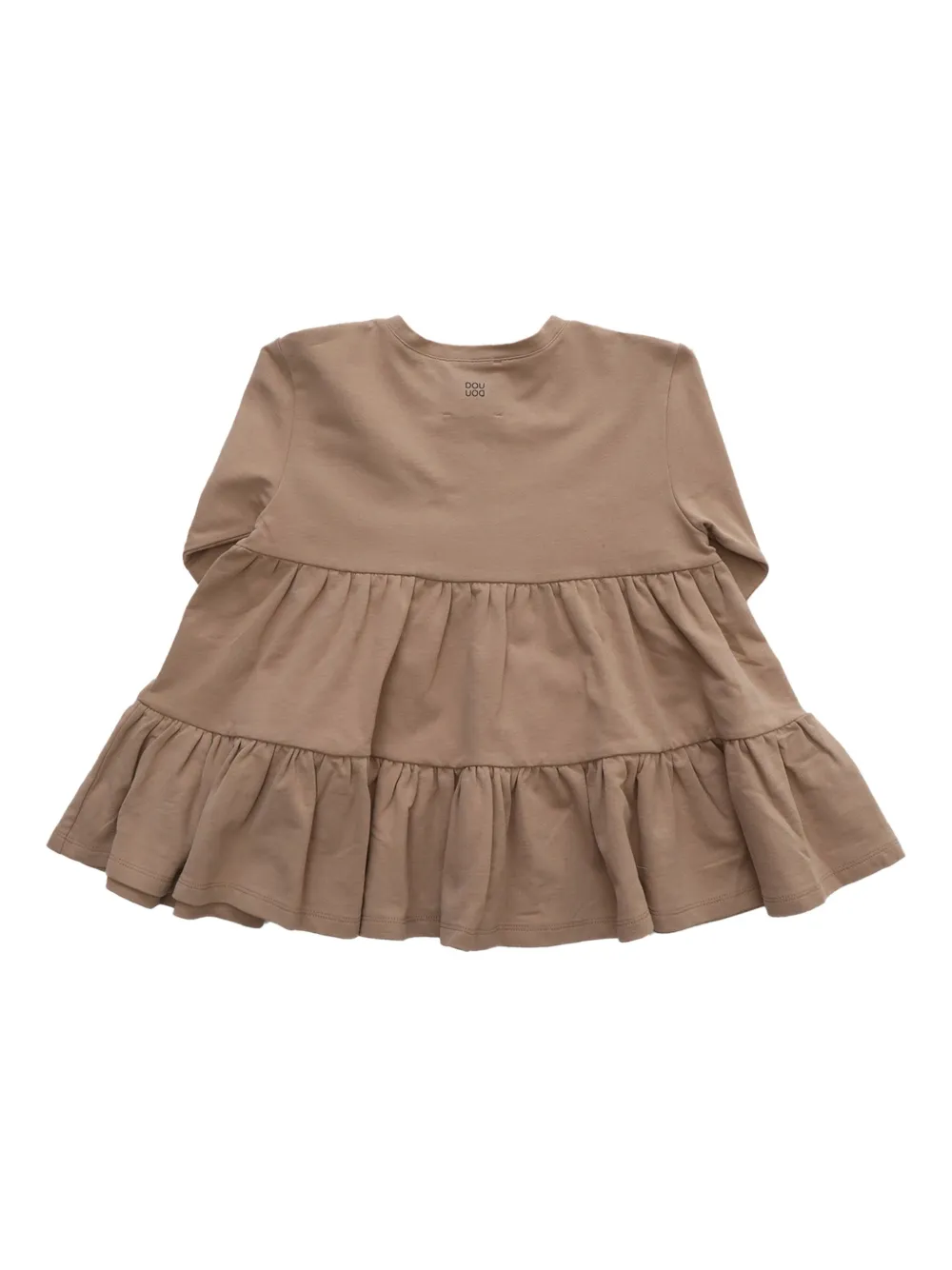 Douuod Ruffled Button Top In Brown