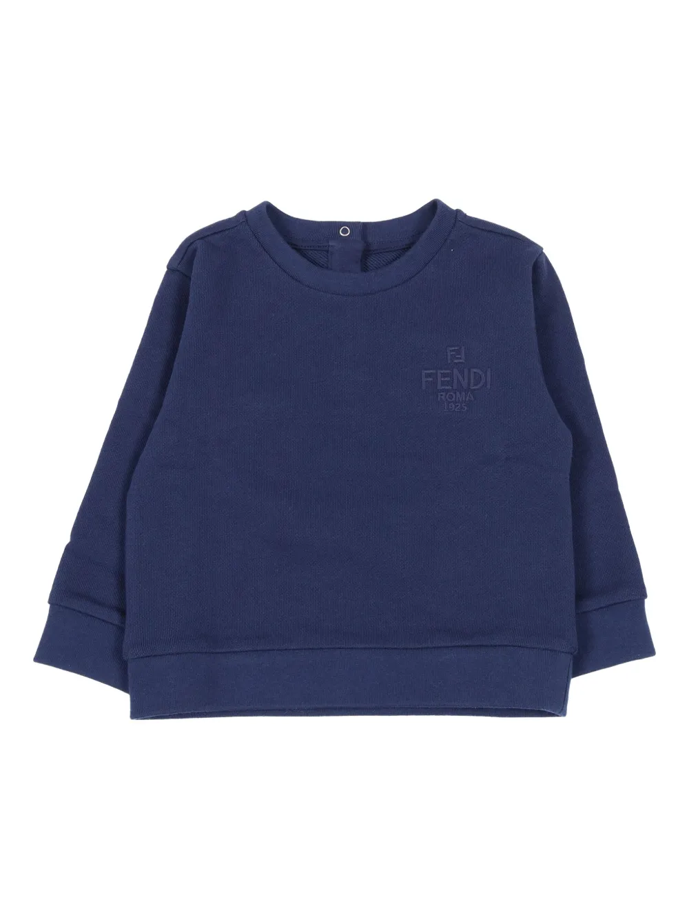 Fendi Kids Felpa con logo ricamato - Blu