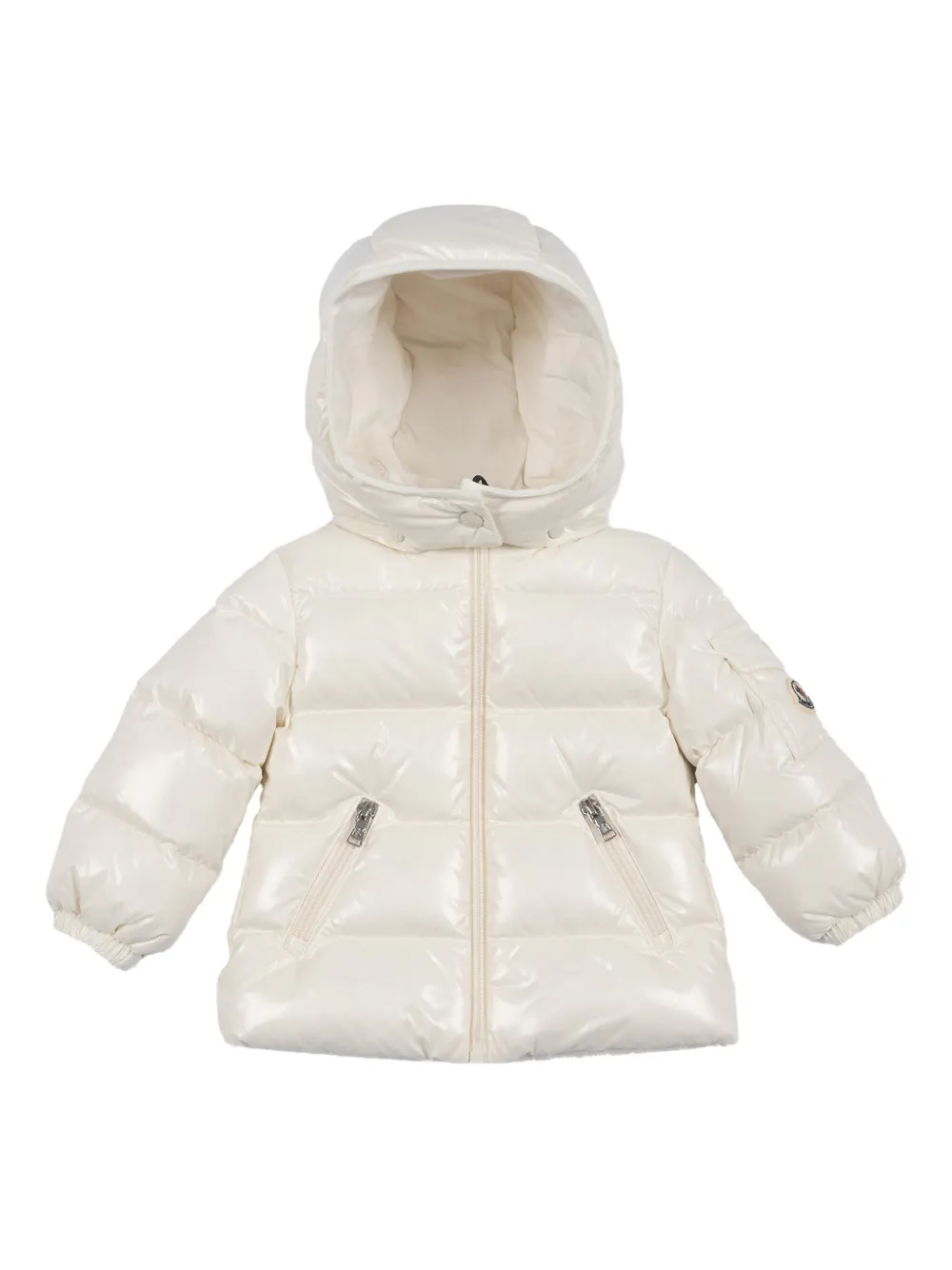 Moncler Enfant フーデッド パデッドジャケット - ニュートラル Moncler Enfant フーデッド パデッドジャケット - ニュートラル