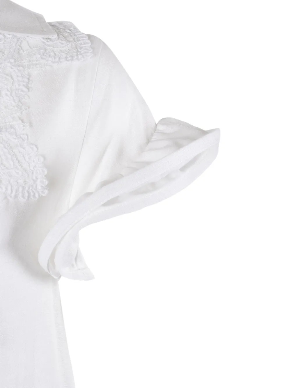 Ermanno Scervino lace-embellished ruffled dress Wit