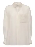 Antonelli sequin-embellished pocket shirt - White
