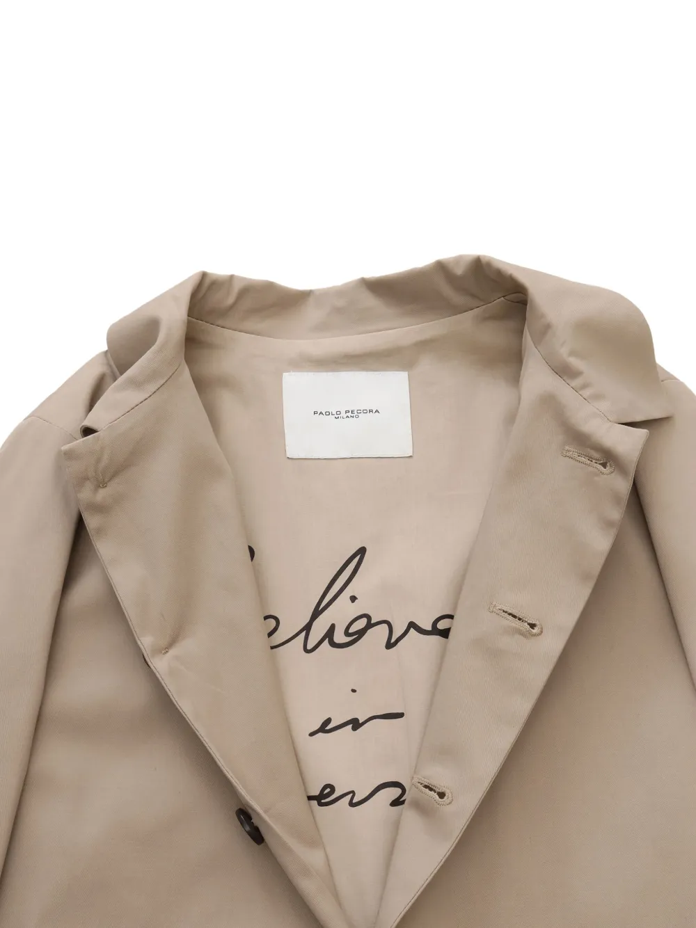 Paolo Pecora Button-fastening Trench Coat In Neutral