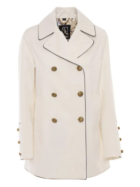 Sealup double-breasted piped-trim coat
