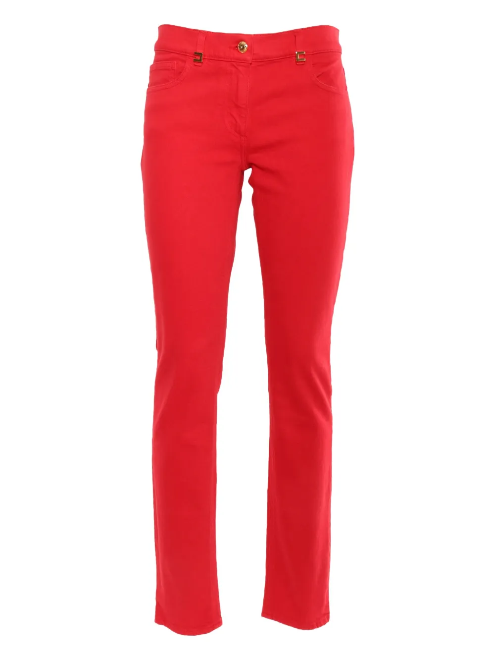 Elisabetta Franchi Straight jeans met gesp Rood