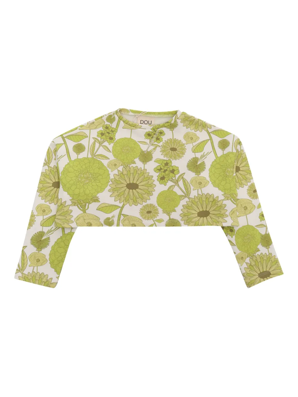 Douuod Kids Top a fiori crop - Bianco